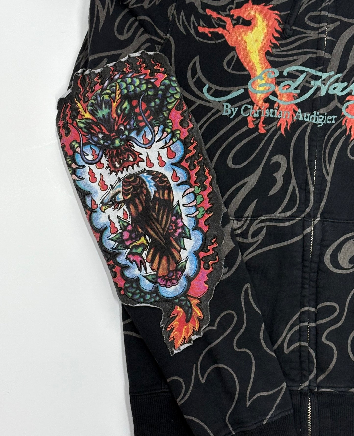 Ed Hardy by Christian Audigier  “Dead or Alive” Zip Up Hoodie