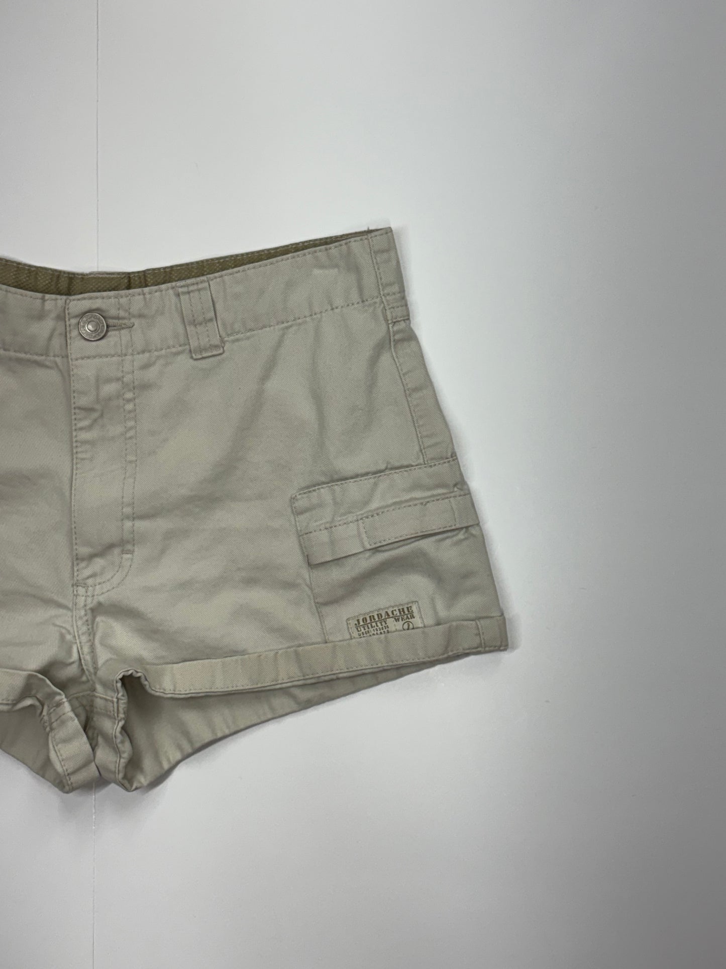 Beige Mini Cargo Shorts