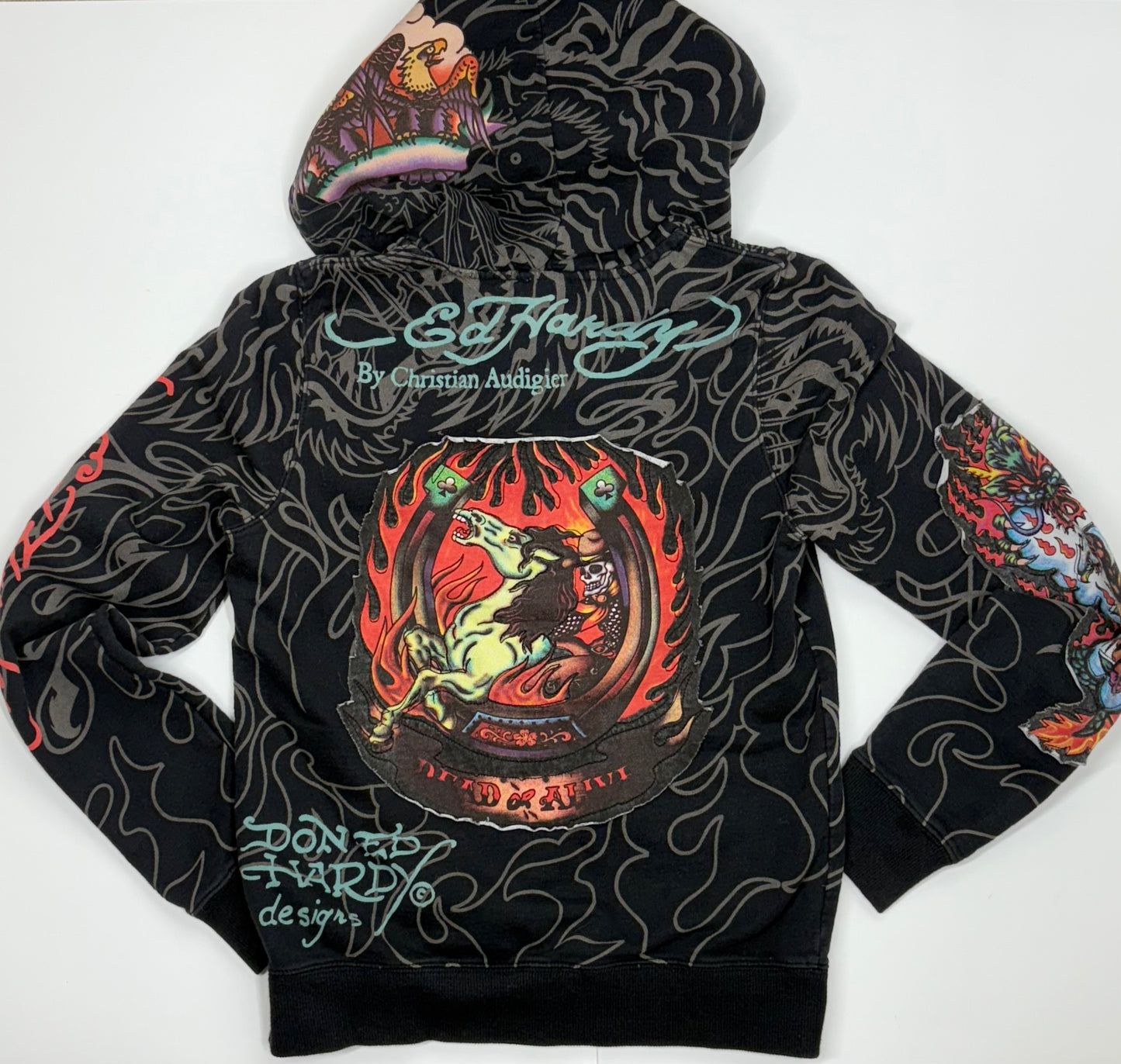 Ed Hardy by Christian Audigier  “Dead or Alive” Zip Up Hoodie