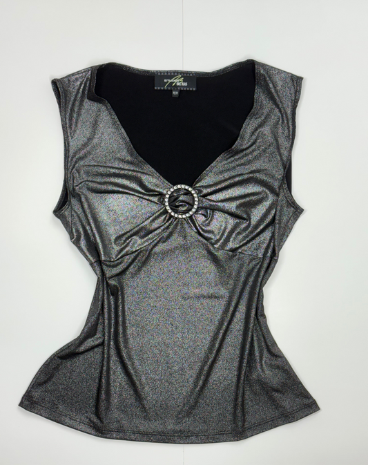 Silver V-Neck Tank